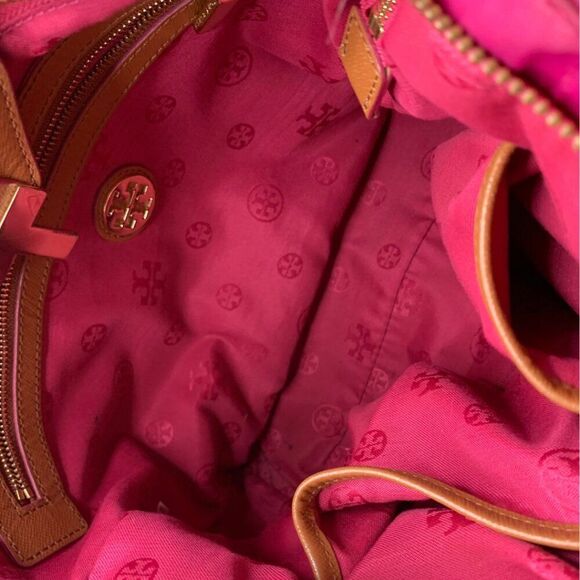 Tory Burch Pink Nylon Tote Shoulder Bag Medium Size - Picture 7 of 13
